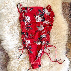 Vintage ROXY Red Floral One Piece (M)
